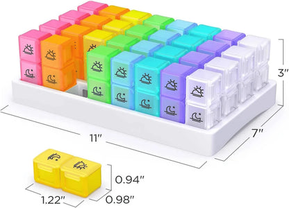Space-Saving Monthly AM/PM Pill Organizer – Twice-a-Day Medicine &
