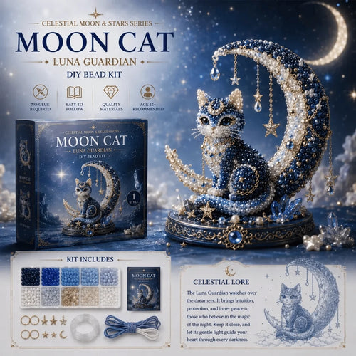 Luna Cat Celestial Bead-Art Kit with Moon and Star Details