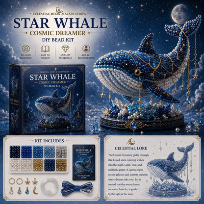 Luna Cat Celestial Bead-Art Kit with Moon and Star Details