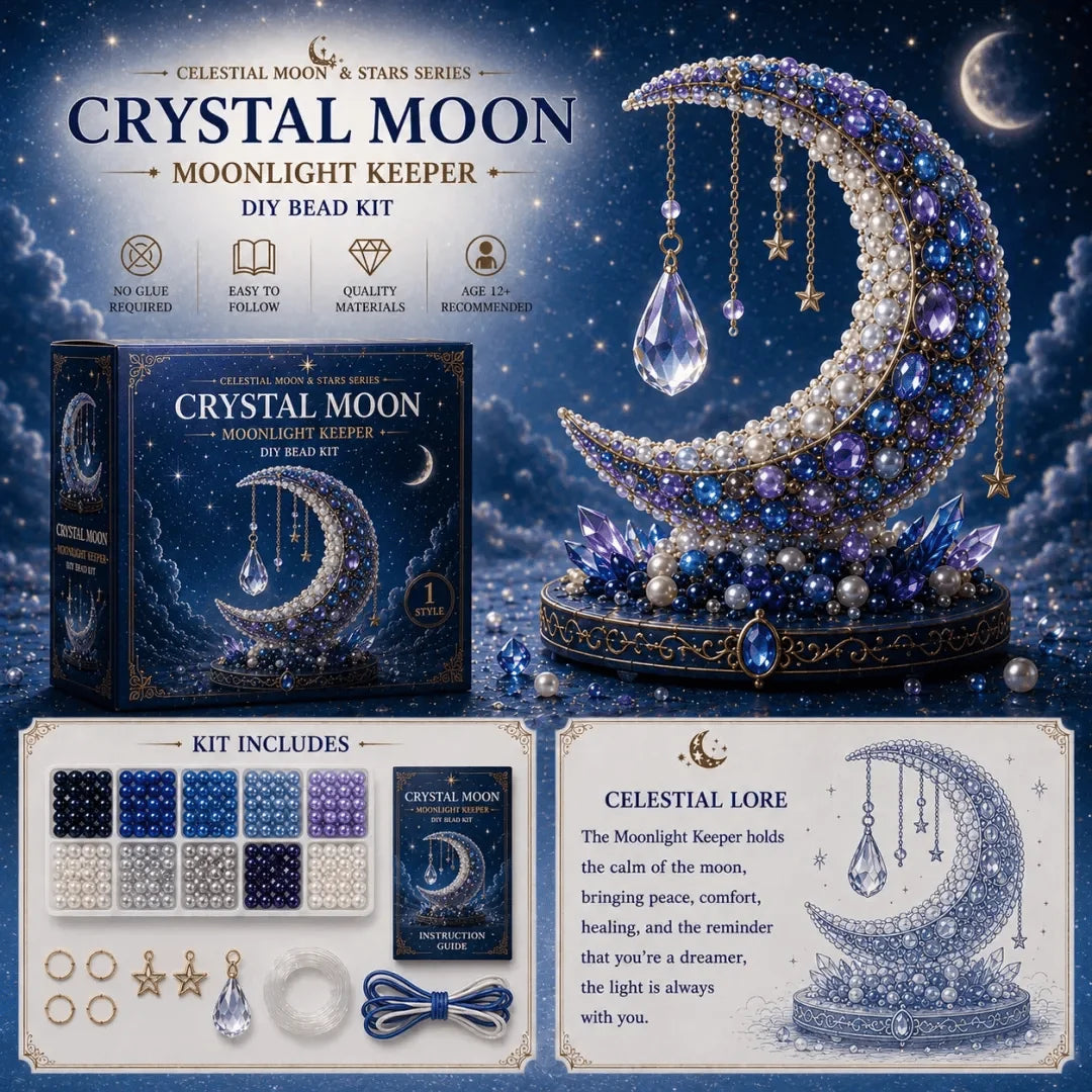 Luna Cat Celestial Bead-Art Kit with Moon and Star Details