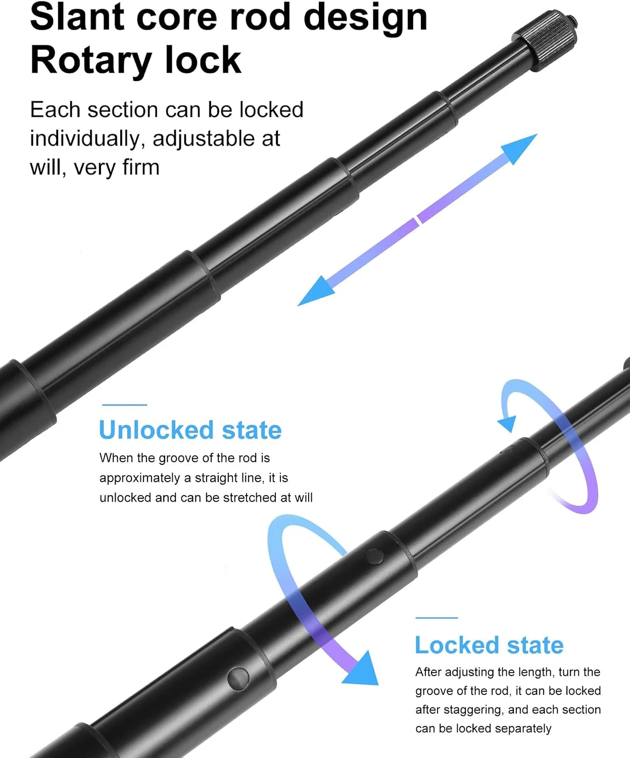Purpose-Built Motorcycle Handlebar Extendable Selfie Stick for Action