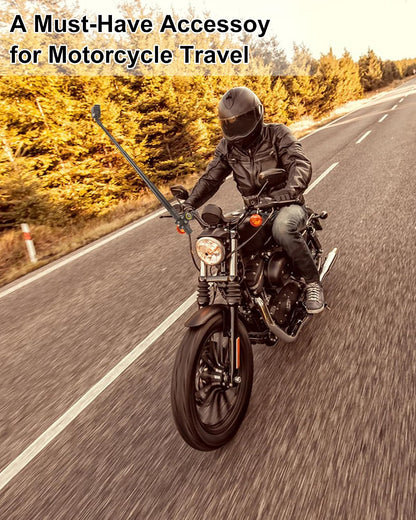 Purpose-Built Motorcycle Handlebar Extendable Selfie Stick for Action