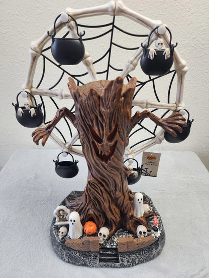 Decorative Rotating Ghost Tree Ferris Wheel Table Decor, LED Light Up