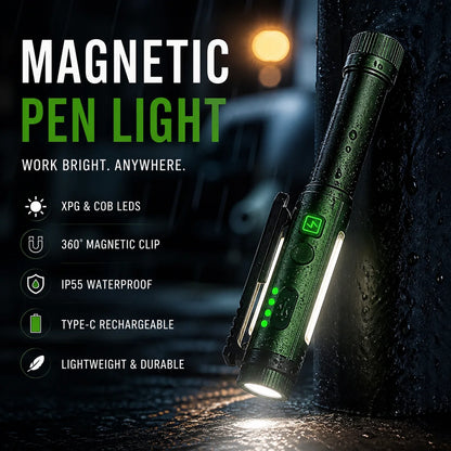 Pen-Shaped Magnetic LED Work Light with Rotating Head