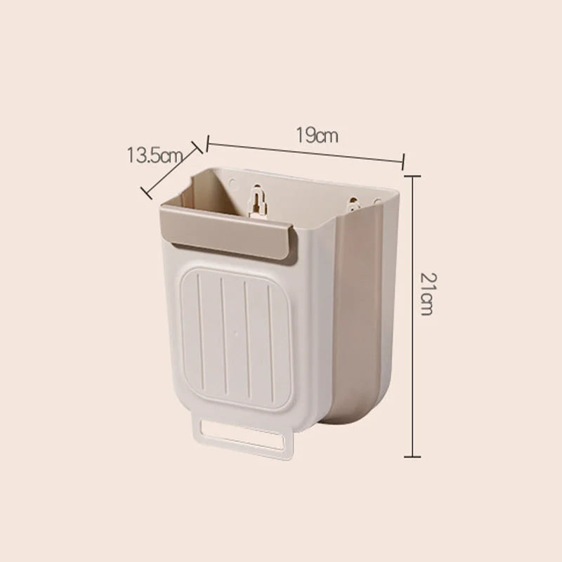 Space-Saving Collapsible Hanging Trash Can for Kitchen Cabinets