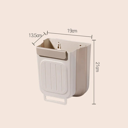 Space-Saving Collapsible Hanging Trash Can for Kitchen Cabinets