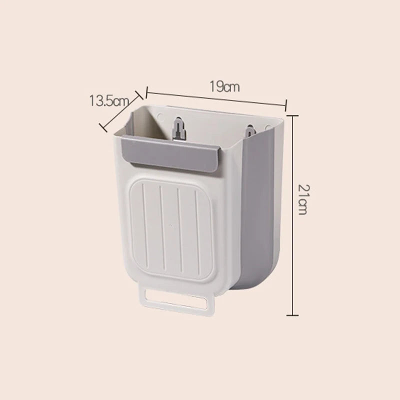 Space-Saving Collapsible Hanging Trash Can for Kitchen Cabinets