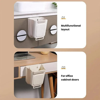 Space-Saving Collapsible Hanging Trash Can for Kitchen Cabinets