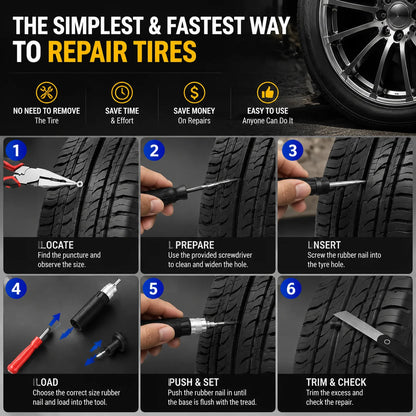 Vehicle-Ready Mushroom Tire Repair Kit – Compact Roadside Puncture