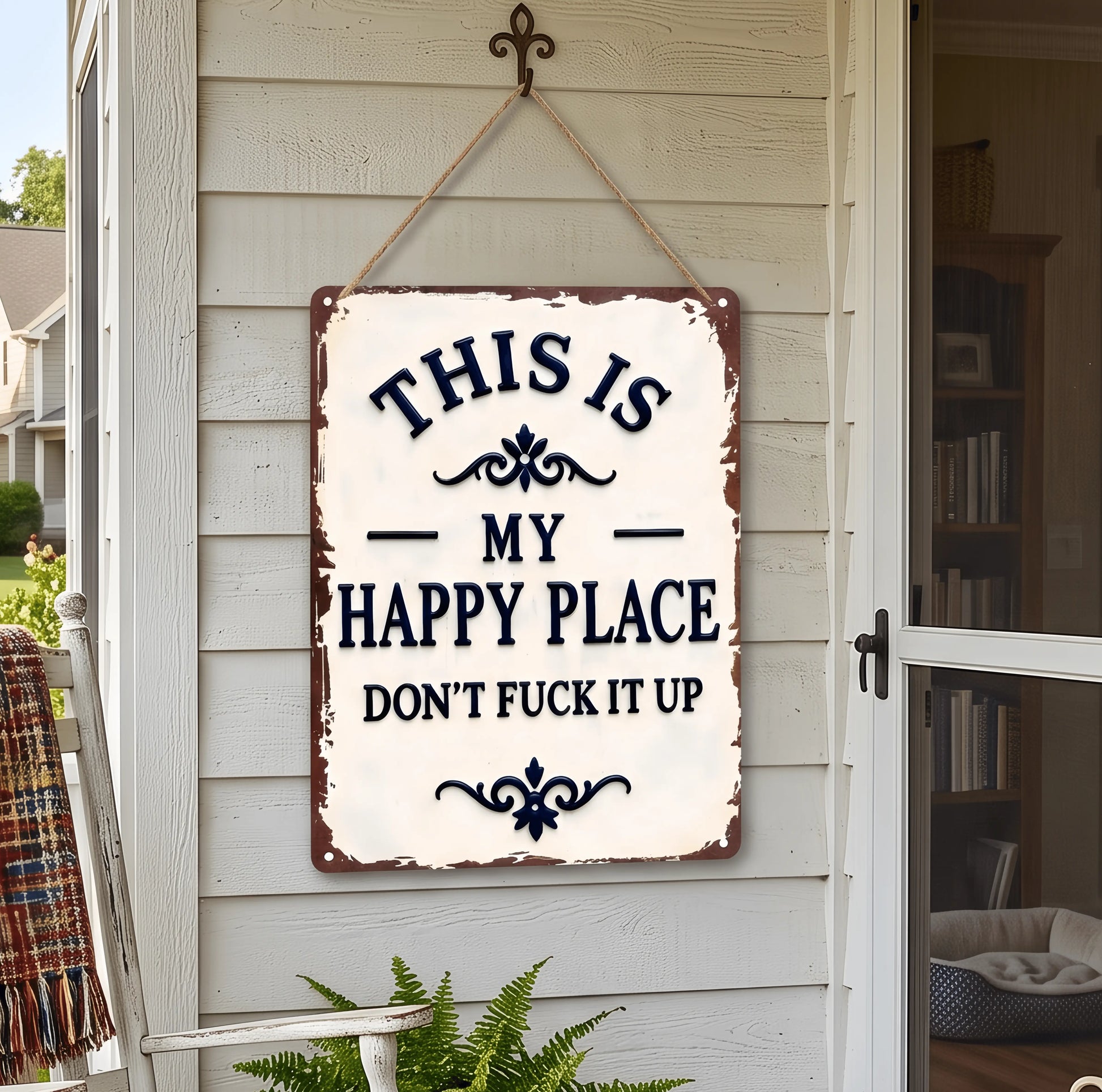 Purpose-Built My Happy Place Don't Ruin The Fun Metal Sign – 8x12