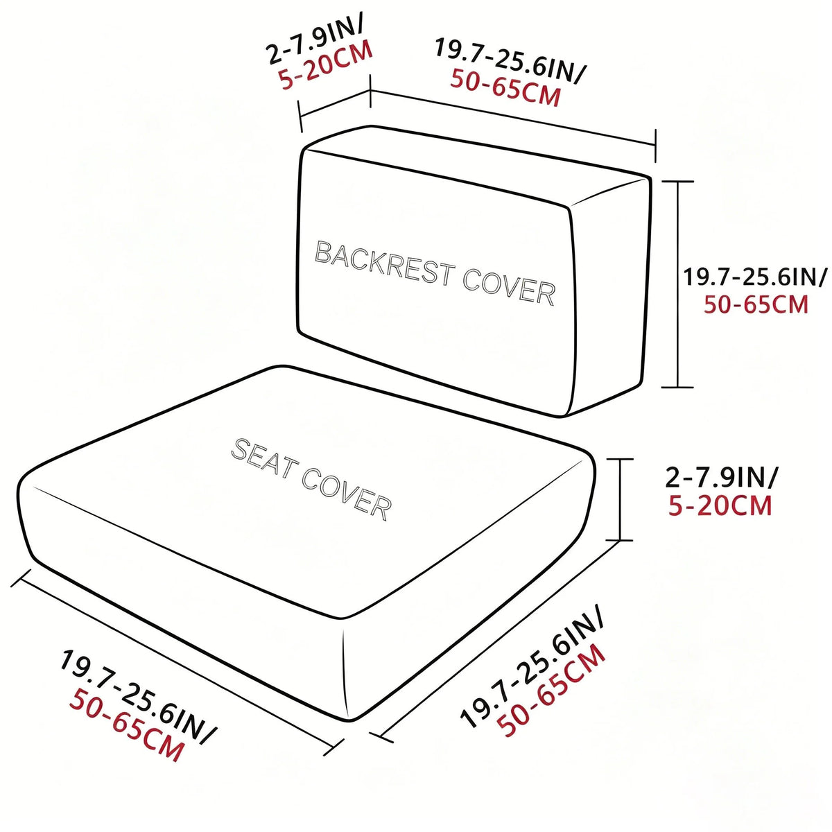 Stretch Sofa Cushion Cover Set, Available in 4, 8 or 12 Pieces