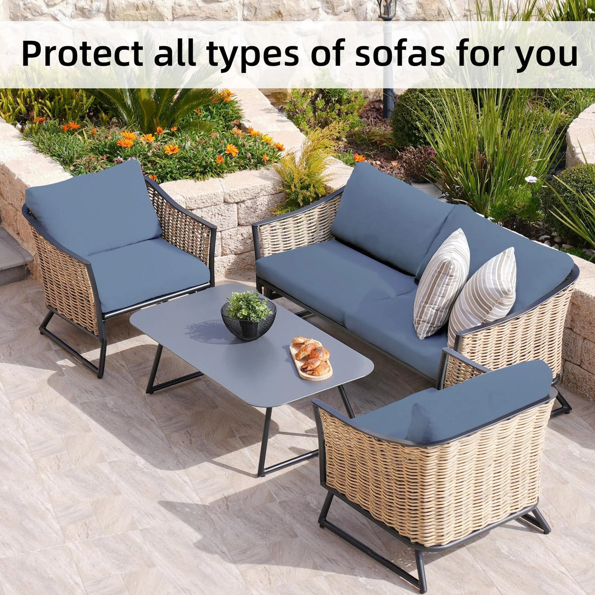 Stretch Sofa Cushion Cover Set, Available in 4, 8 or 12 Pieces