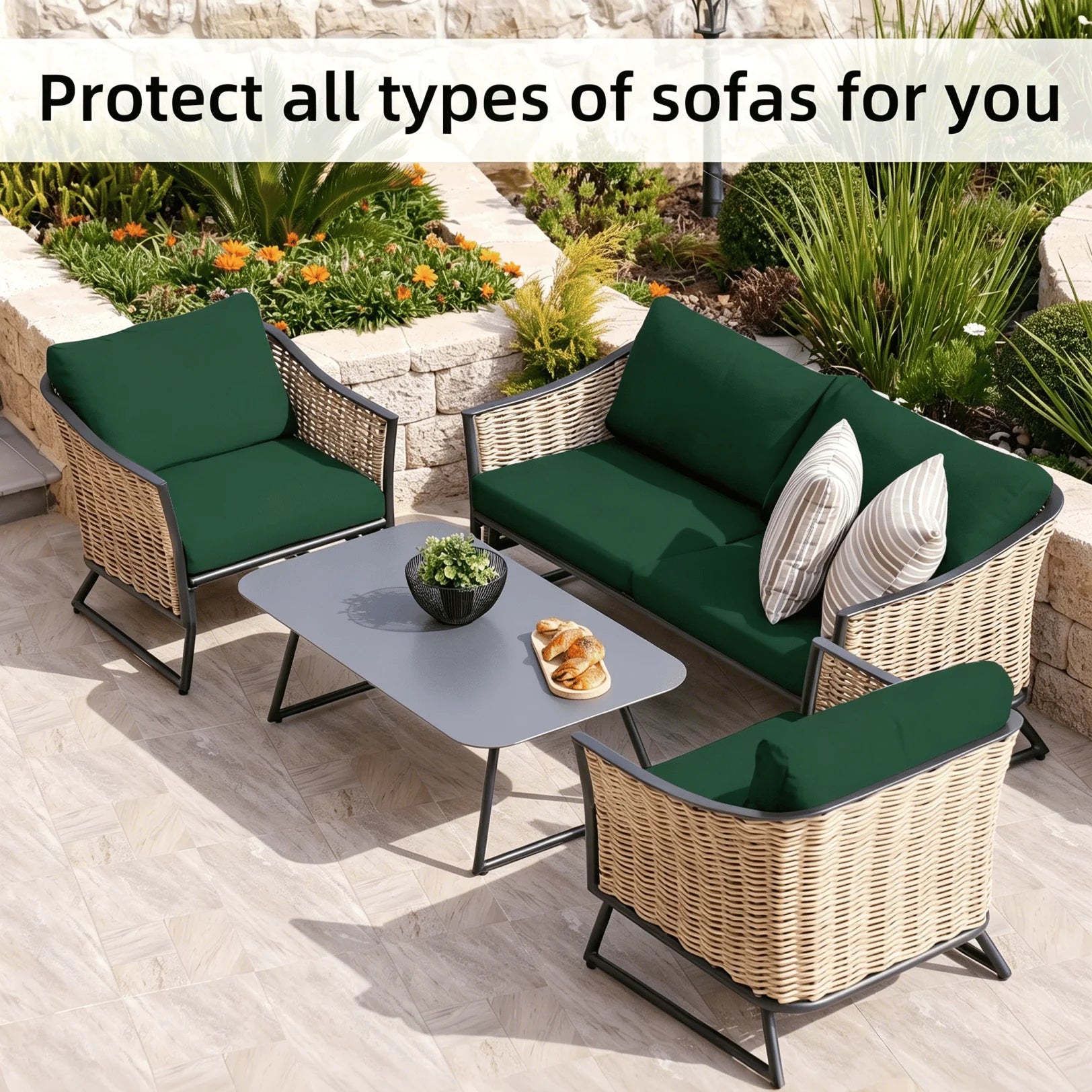 Stretch Sofa Cushion Cover Set, Available in 4, 8 or 12 Pieces