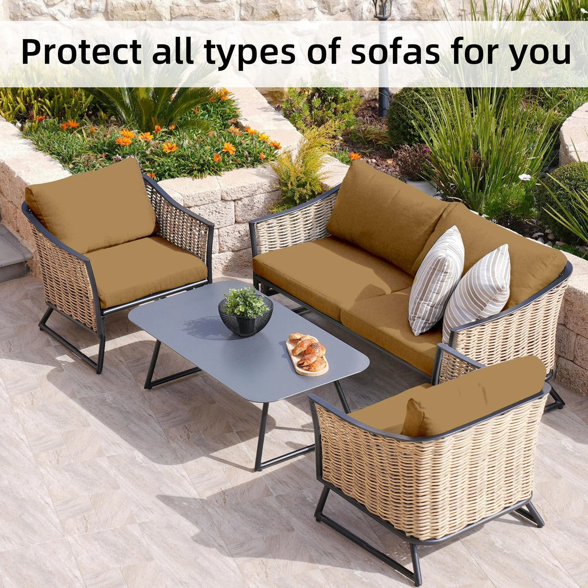 Stretch Sofa Cushion Cover Set, Available in 4, 8 or 12 Pieces