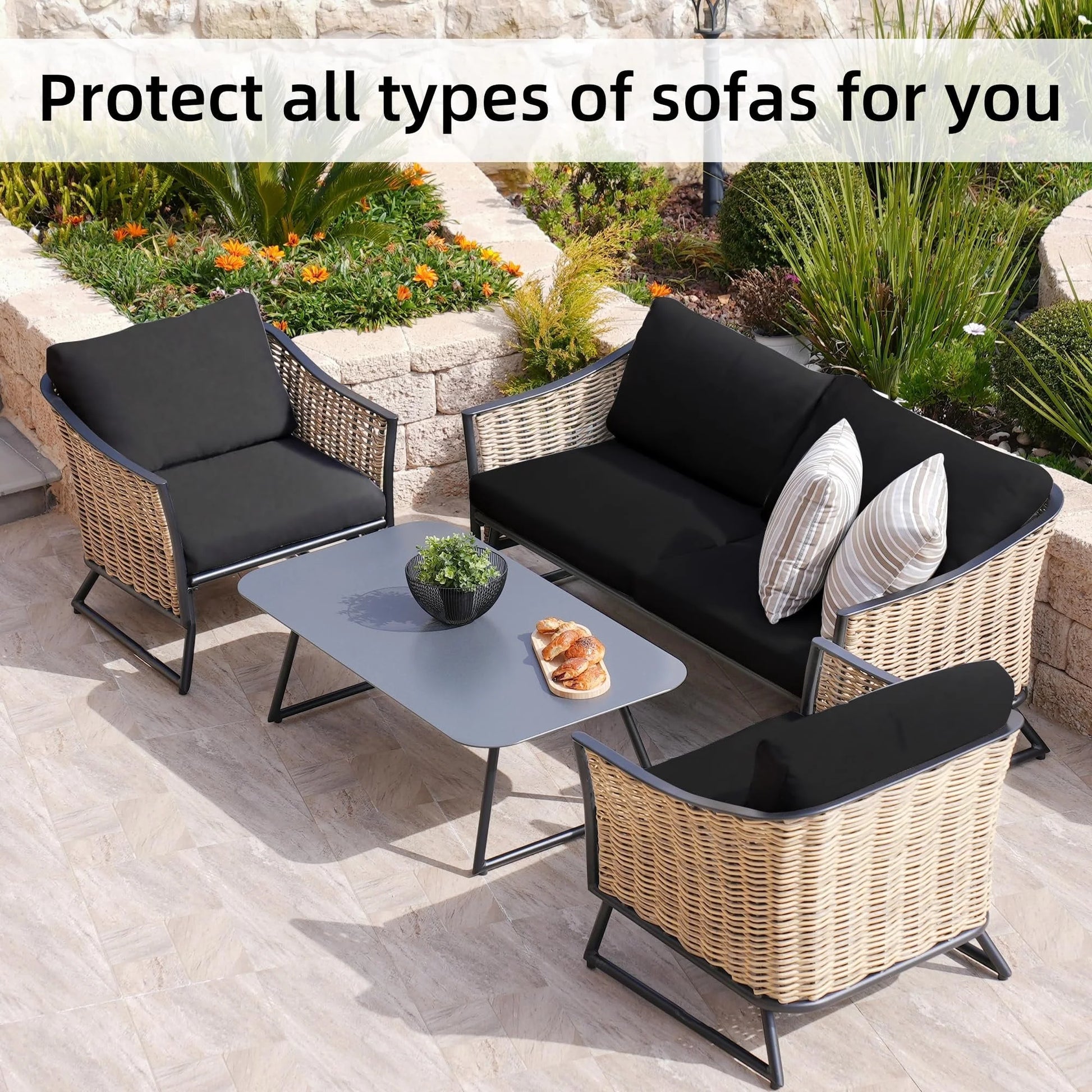 Stretch Sofa Cushion Cover Set, Available in 4, 8 or 12 Pieces