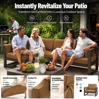Stretch Sofa Cushion Cover Set, Available in 4, 8 or 12 Pieces