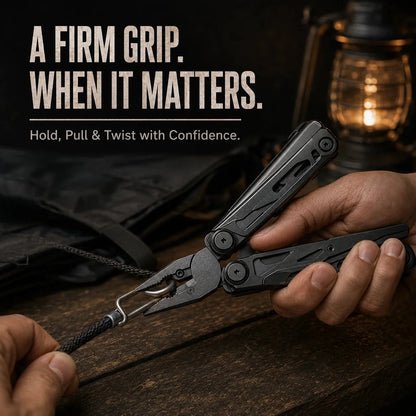 Vehicle-Ready 16-in-1 Camping Multi-Tool with Full-Size Scissors &
