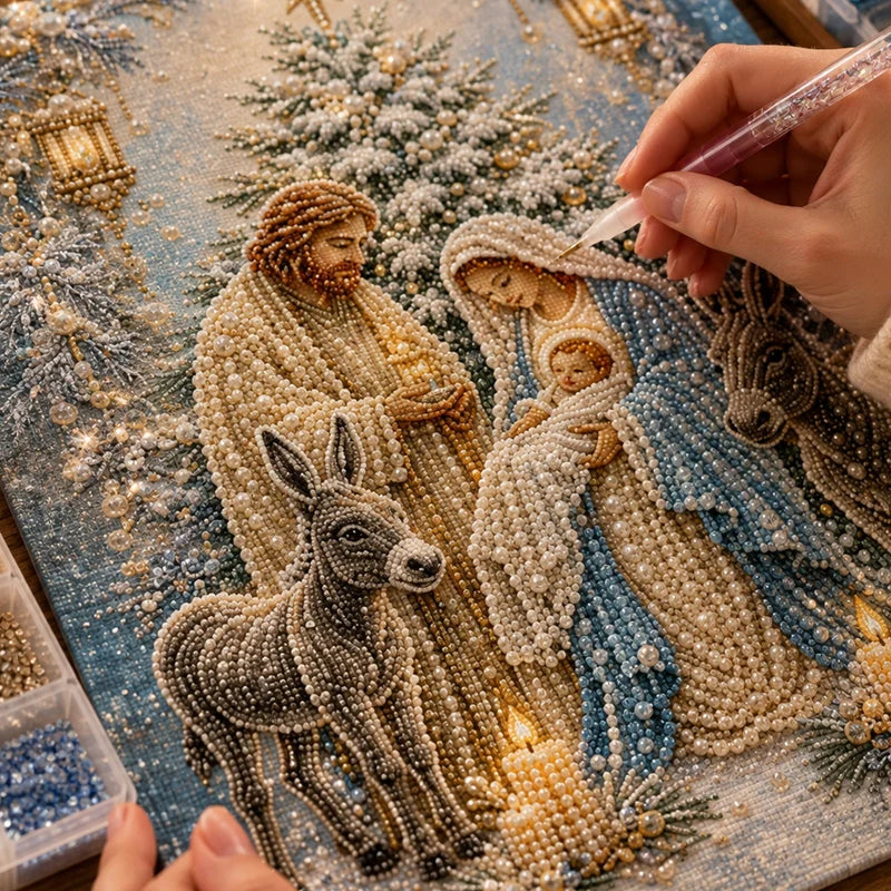 Hands-On Nativity Scene Diamond Painting Kit for Creative Play