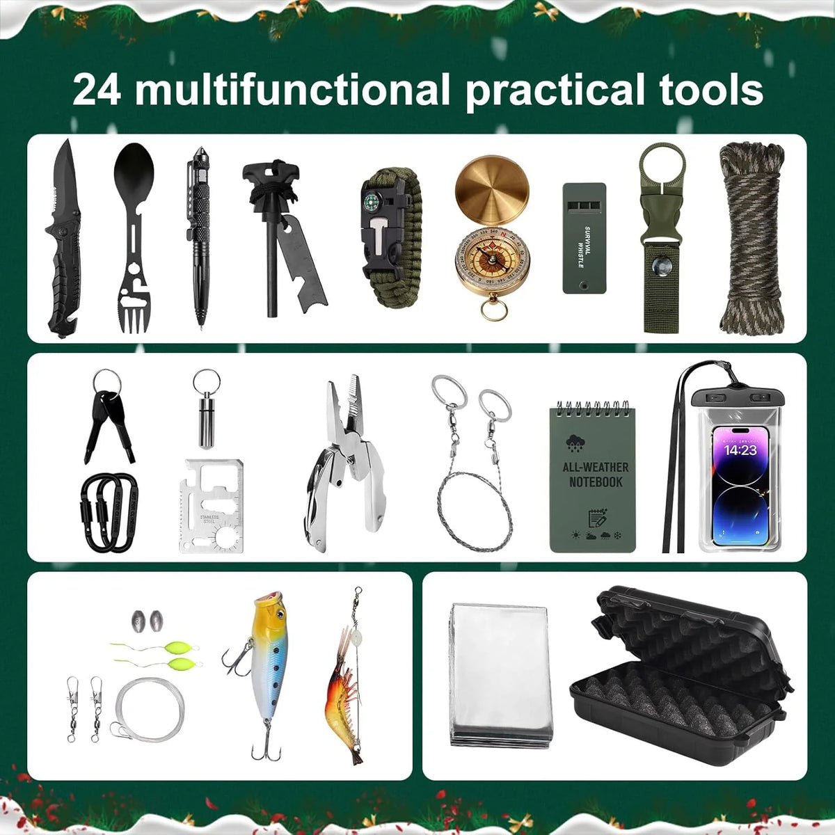 Purpose-Built 24-Day Survival Advent Calendar-Emergency Gear