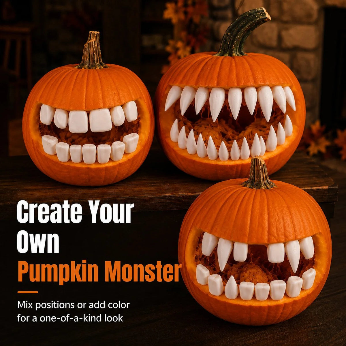 Decorative Monster Grin Pumpkin Decorating Kit – Create Bold 3D