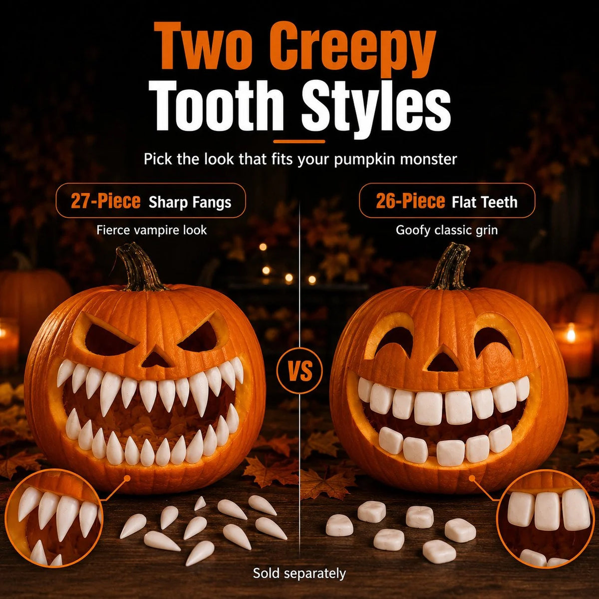 Decorative Monster Grin Pumpkin Decorating Kit – Create Bold 3D