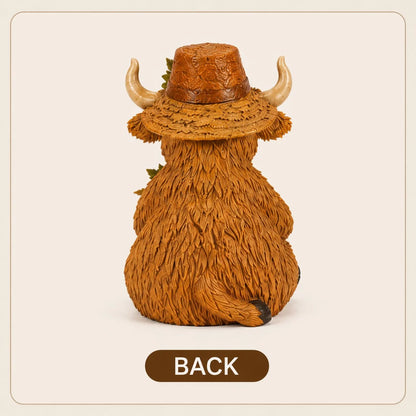 Outdoor Solar Highland Cow Pumpkin Light for Garden Display