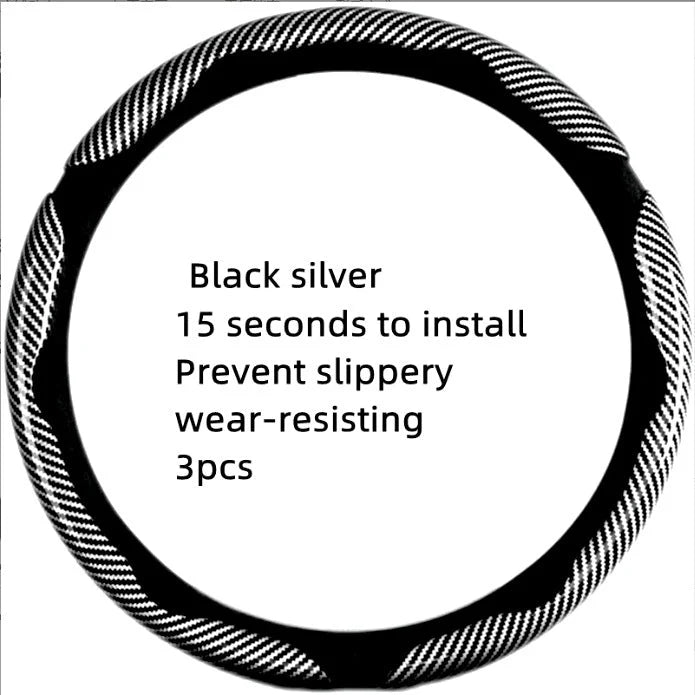 Vehicle-Ready Non-Slip Car Steering Wheel Cover for 15 Inch