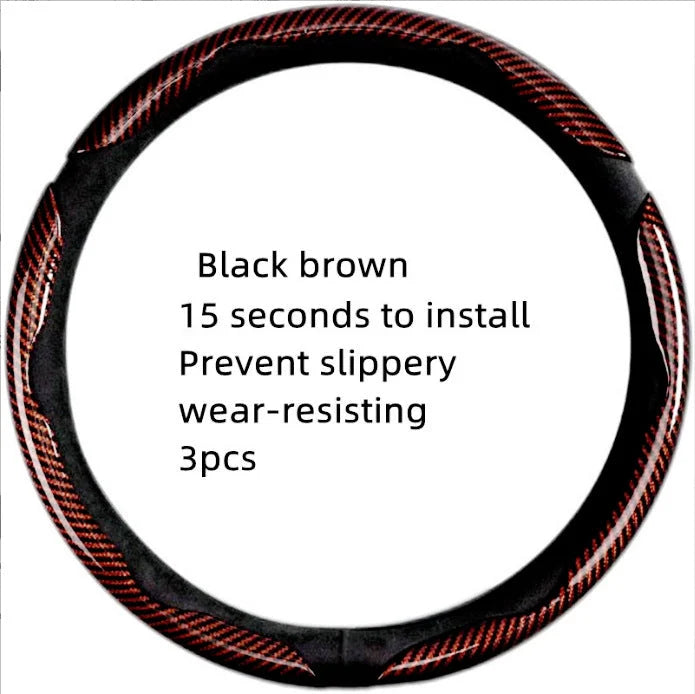 Vehicle-Ready Non-Slip Car Steering Wheel Cover for 15 Inch