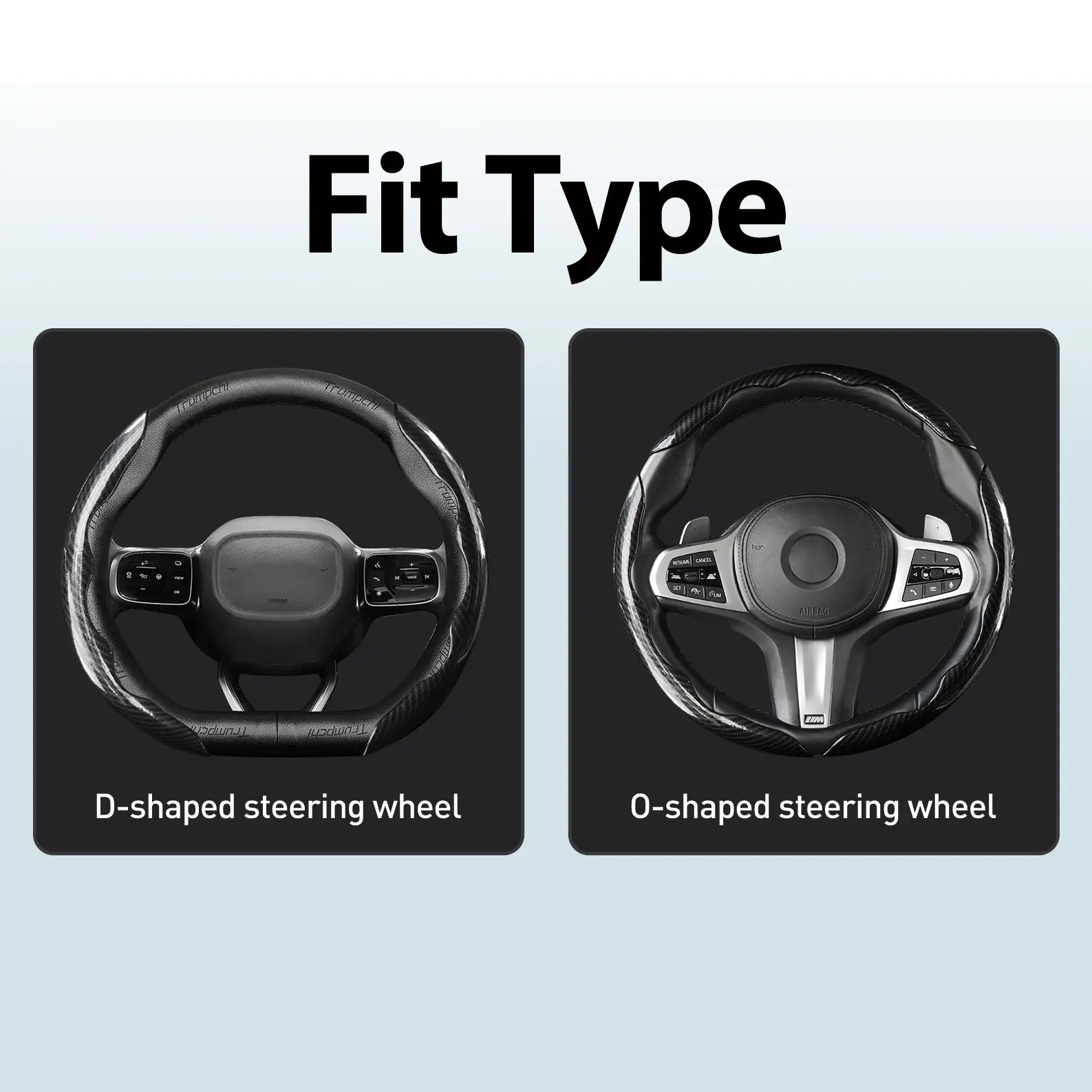 Vehicle-Ready Non-Slip Car Steering Wheel Cover for 15 Inch
