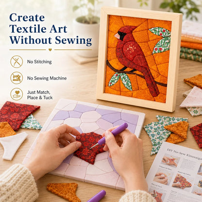 Hands-On No-Sew Kinusaiga Fabric Art Kit – DIY Fabric Tucking Wall