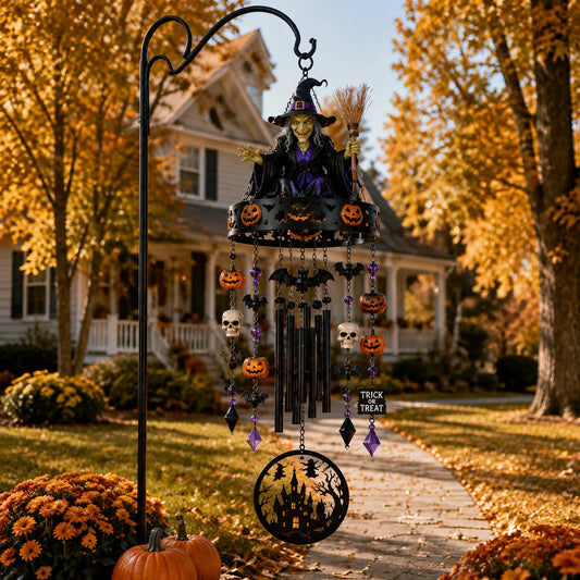 Handmade Witch-Themed Figure for Outdoor Seasonal Display