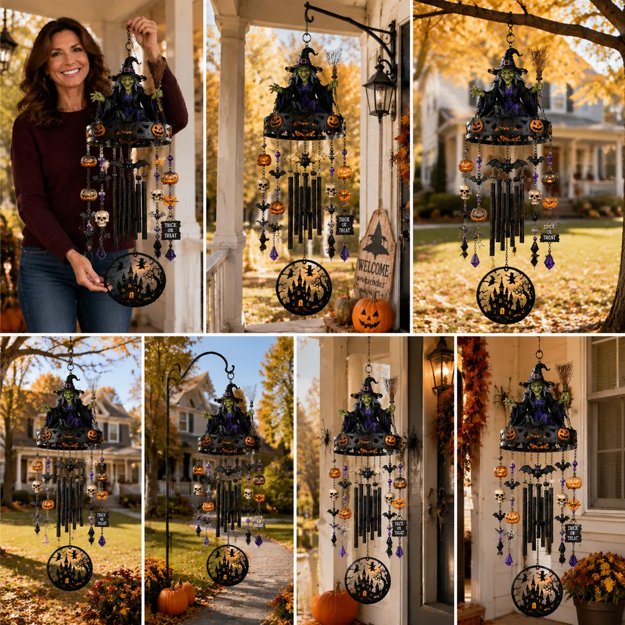 Handmade Witch-Themed Figure for Outdoor Seasonal Display