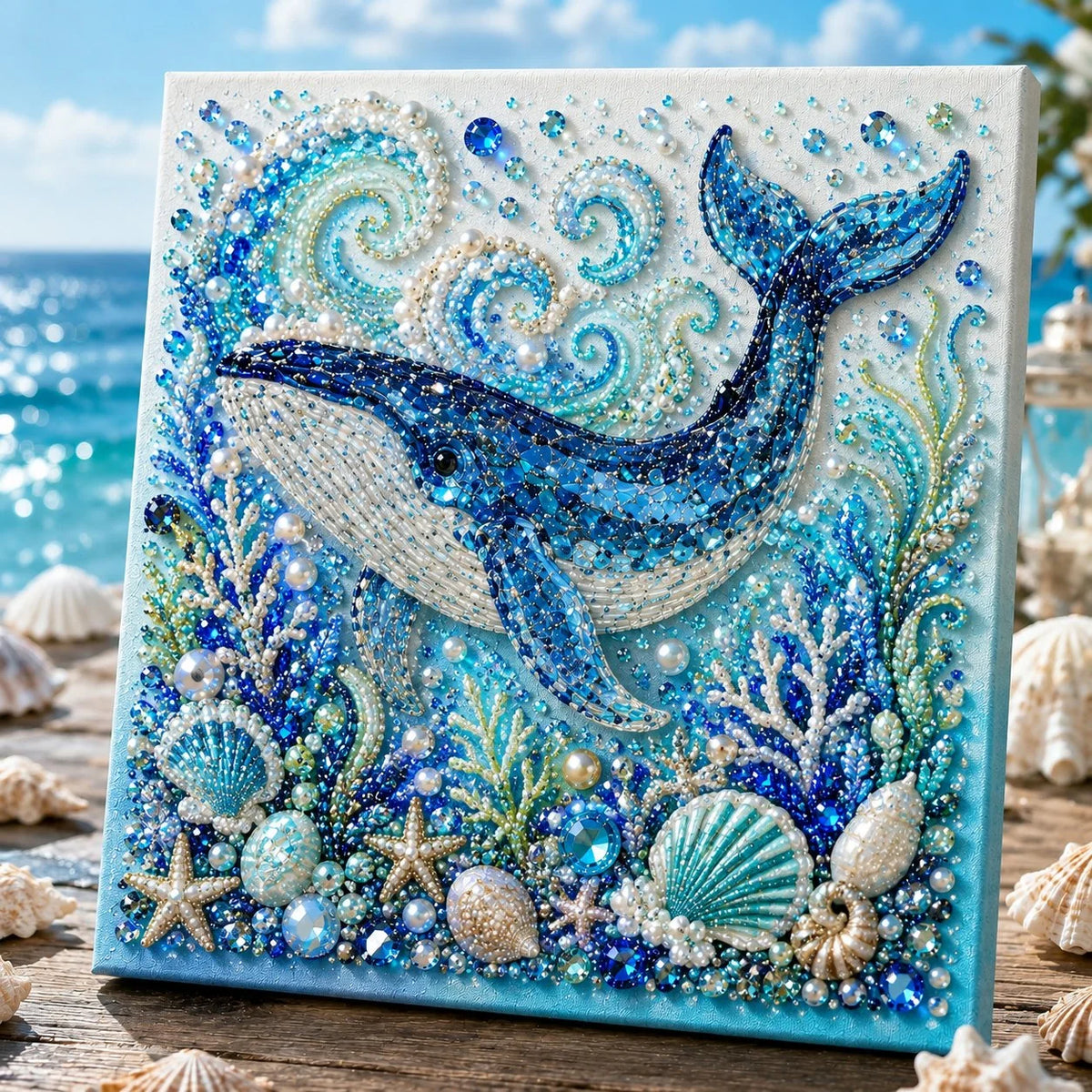 Pearl-Accent Ocean Craft Kit for DIY Tabletop Artwork