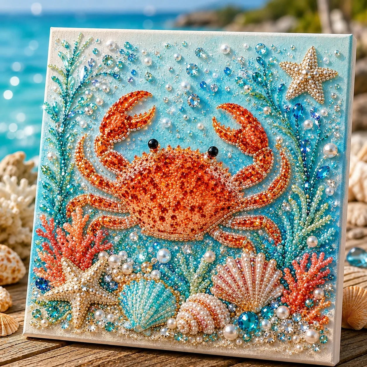 Pearl-Accent Ocean Craft Kit for DIY Tabletop Artwork