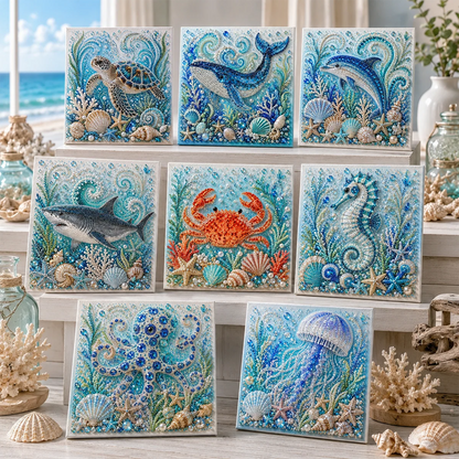 Pearl-Accent Ocean Craft Kit for DIY Tabletop Artwork