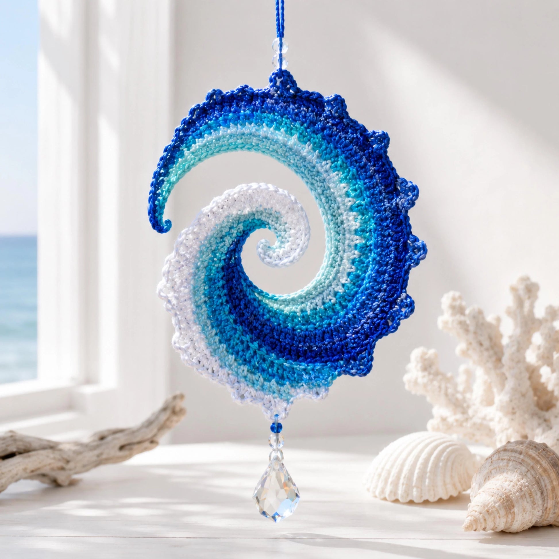 Hands-On Ocean Wave Crochet Wind Spinner Diy Kit for Creative Play