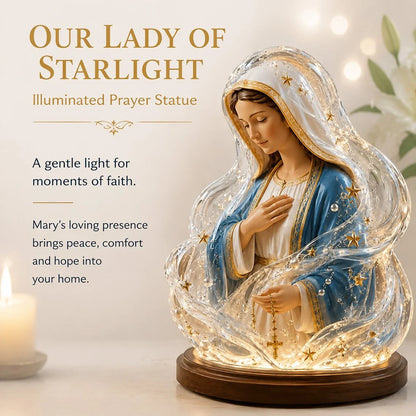 Decorative Our Lady of Starlight Illuminated Prayer Statue