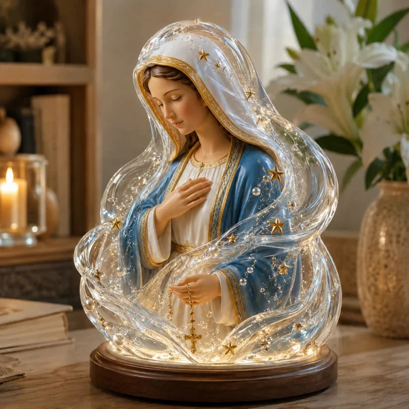 Decorative Our Lady of Starlight Illuminated Prayer Statue
