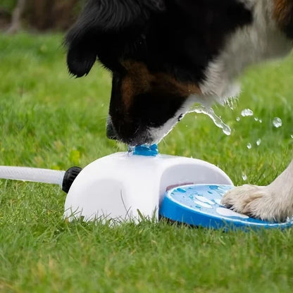 Foot-Activated Outdoor Pet Water Fountain with Hose Connection