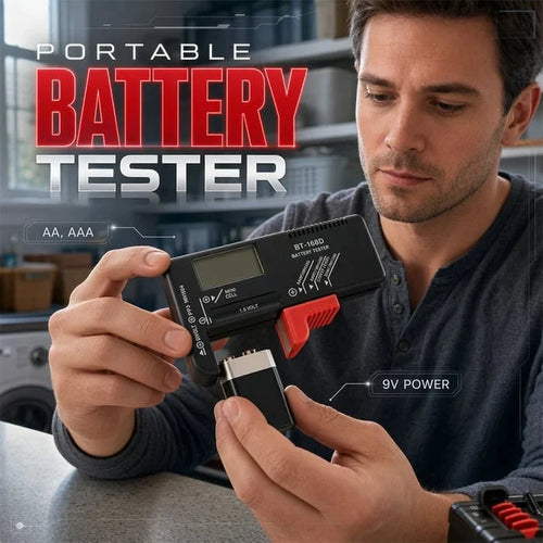 Purpose-Built Digital Battery Checker – Large LCD display shows exact