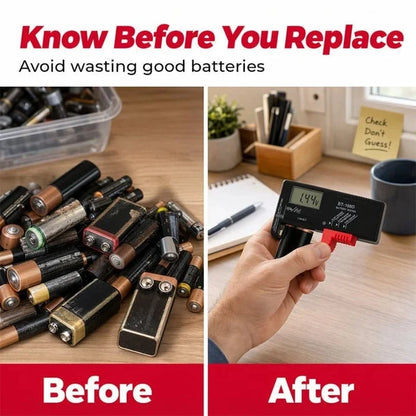 Purpose-Built Digital Battery Checker – Large LCD display shows exact