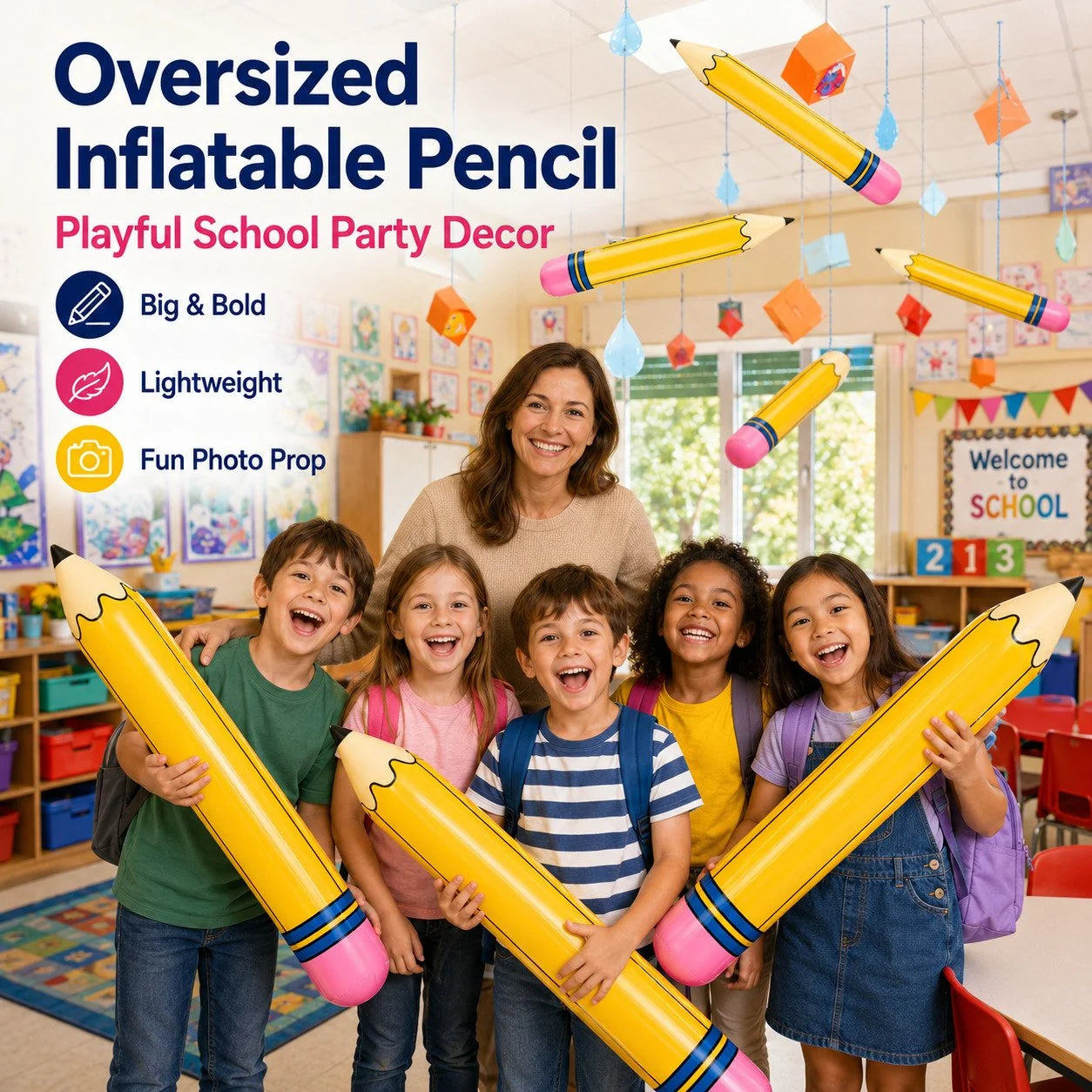 Purpose-Built Giant Inflatable Pencil Classroom Decor For Back To