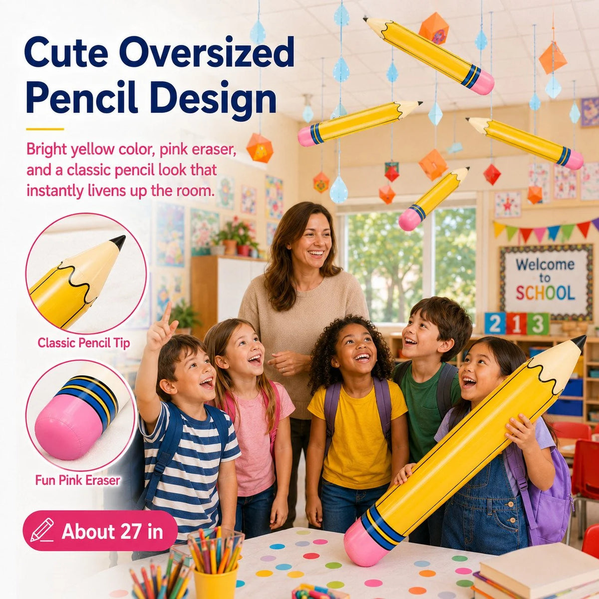 Purpose-Built Giant Inflatable Pencil Classroom Decor For Back To