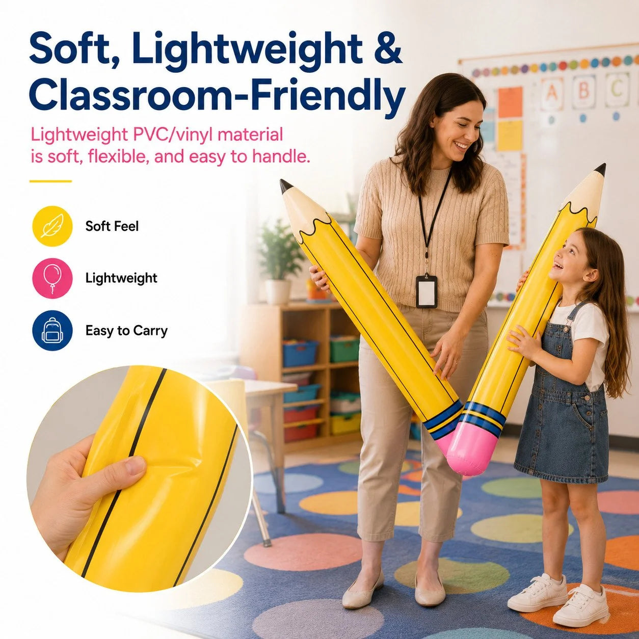 Purpose-Built Giant Inflatable Pencil Classroom Decor For Back To