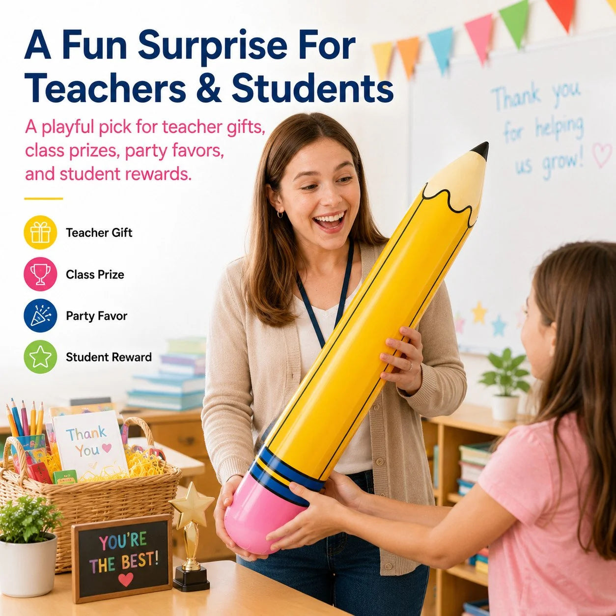 Purpose-Built Giant Inflatable Pencil Classroom Decor For Back To