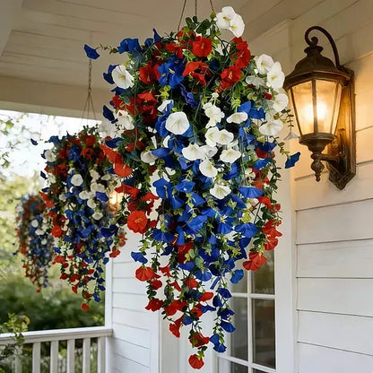 Pre-Lit Patriotic Artificial Flower Set for America's 250th
