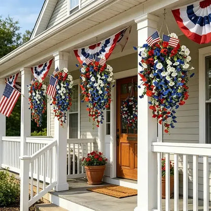 Pre-Lit Patriotic Artificial Flower Set for America's 250th