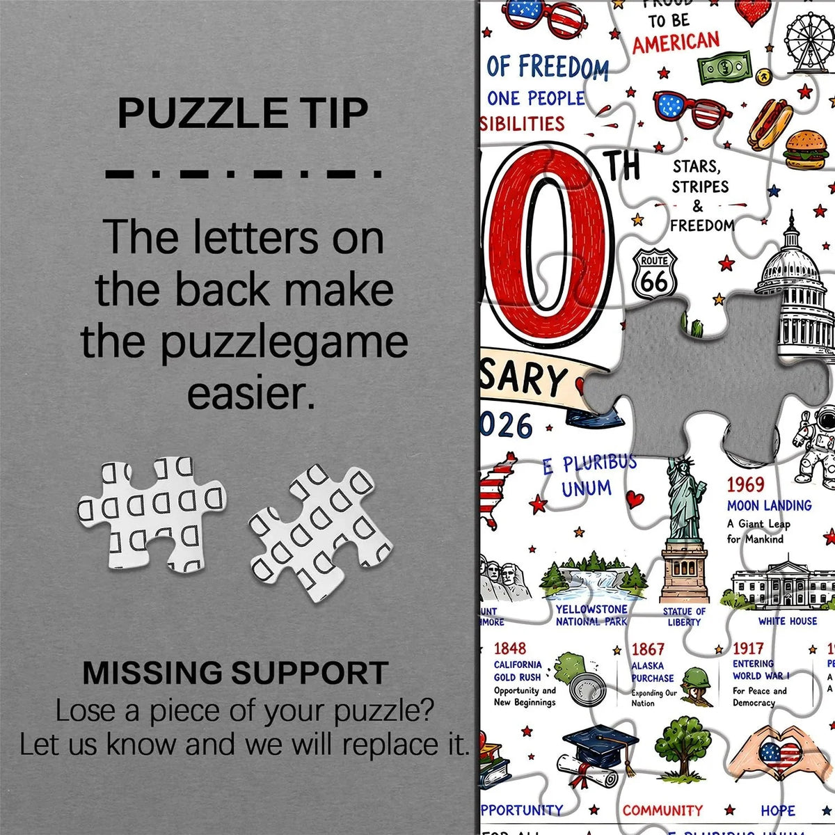 Hands-On Patriotic America Jigsaw Puzzle 1000 Pieces for Creative Play