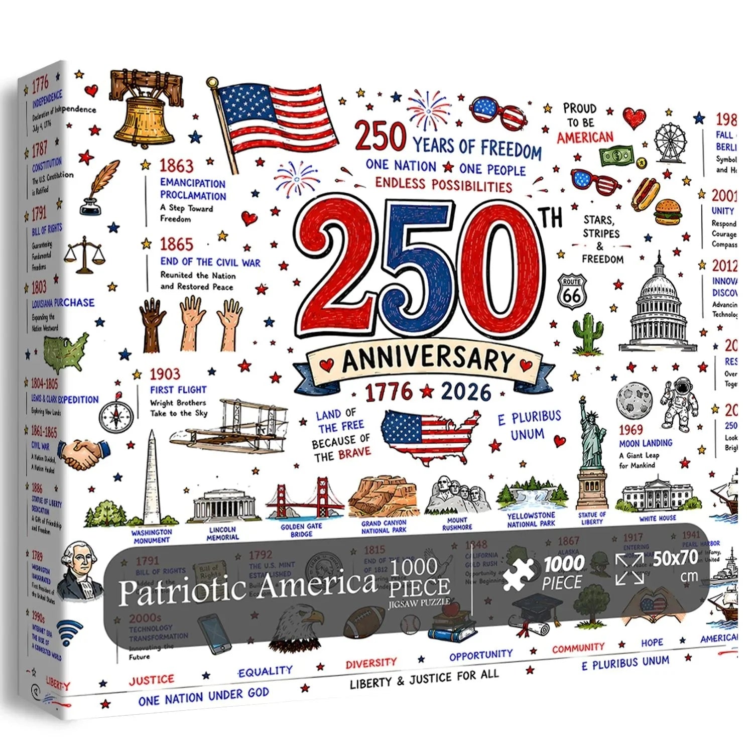 Hands-On Patriotic America Jigsaw Puzzle 1000 Pieces for Creative Play