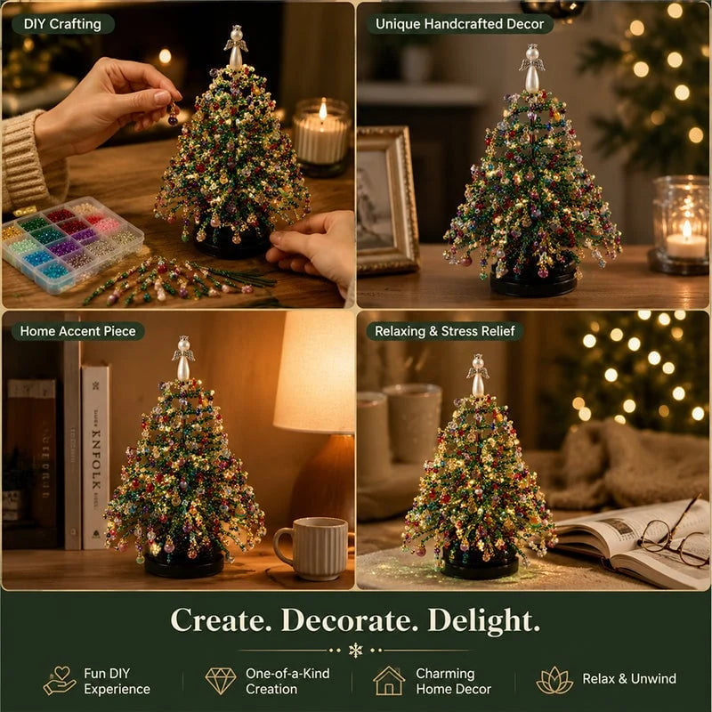 Hands-On Mini Tabletop DIY Beaded Tree Craft Kit – Handmade Holiday
